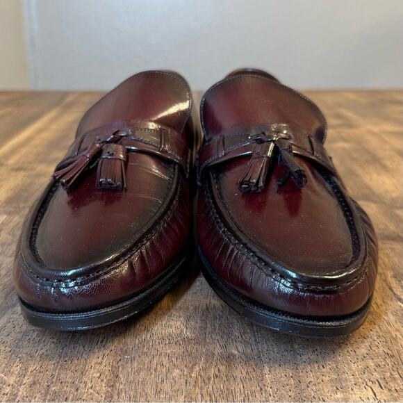 Florsheim Men’s Como Tassel Heeled Leather Loafer Shoe Black Cherry Sz 10.5 EEE - Picture 6 of 13